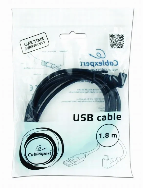 Cable Micro-USB, CCP-mUSB2-AMBM90-6, Angled Male A plug to male Micro-B plug USB 2.0 cable, 1.8 m 3