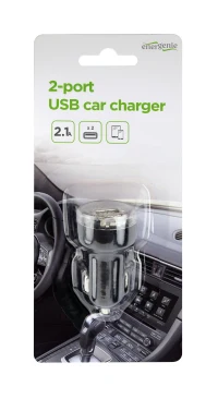 USB Car Charger - EnerGenie EG-U2C2A-CAR-02, 2-port USB car charger, 2.1 A, black 3