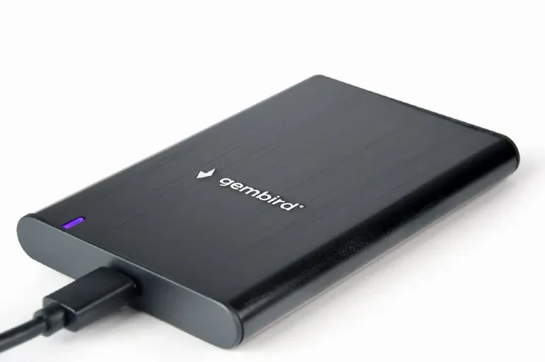 Gembird EE2-U3S-6, USB 3.1 2.5'' enclosure with USB Type-C port, brushed aluminum, Black 4