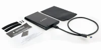 Gembird EE2-U3S-6, USB 3.1 2.5'' enclosure with USB Type-C port, brushed aluminum, Black 5