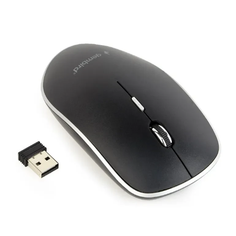 Gembird MUSW-4BSC-01, Silent Wireless Optical mouse, 2.4GHz, 4-button, 800 - 1600dpi, Type-C receiver, Black 2