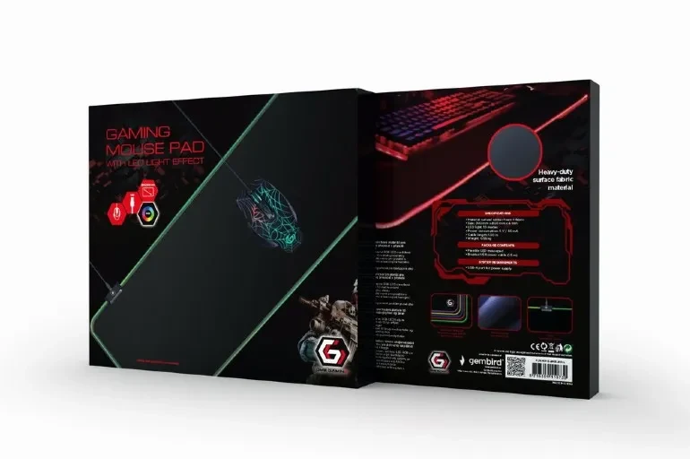 Gembird Mouse pad MP-GAMELED-L, Gaming mouse pad with LED light effect, Large-size 7