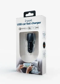 USB Car Charger - TA-U2QC3-CAR-02, 2-port USB car fast charger, Type-C PD, 18 W, black 5