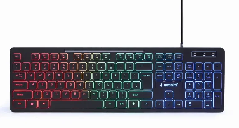 Gembird KBS-UML-01, 3-in-1 backlight desktop set, US layout, Black 5