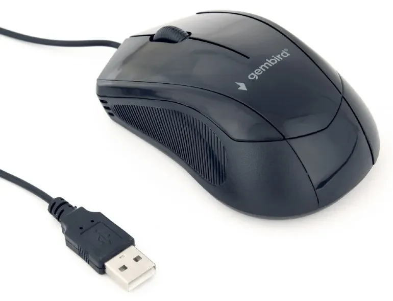 Gembird MUS-3B-02, Optical Mouse, 3-button, 1000dpi, USB, 1.35m cable, Black 2