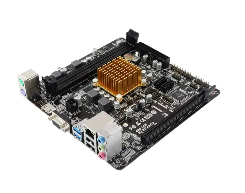 BIOSTAR A68N-2100K, MB + CPU onboard: Dual-core AMD E1-6010 1.35GHz, 2xDDR3-1600, AMD Radeon R2 Graphics, support HDCP, VGA, HDMI, 1x PCI-Ex16, 2xSATA3, COM+LPT headers, ALC887 7.1-Ch HDA, 1xGbE LAN, 2xUSB3.2 Gen1, 2xUSB 2.0, mini-ITX 2