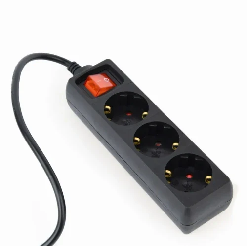 Surge Protector Pentru UPS Gembird EG-PSU3-01 / 3 Schuko sockets / 0.6 m / Black