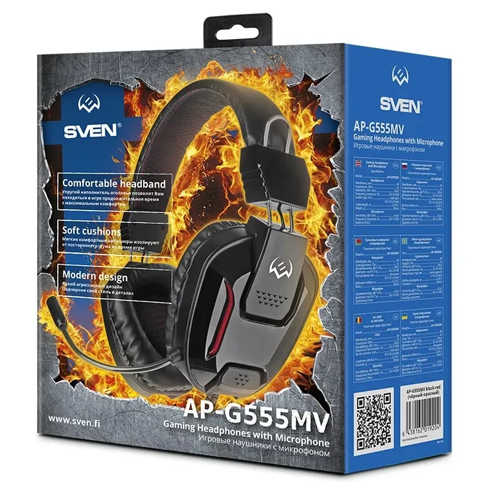 Casti Gaming SVEN AP-G555MV, Black-Red 7