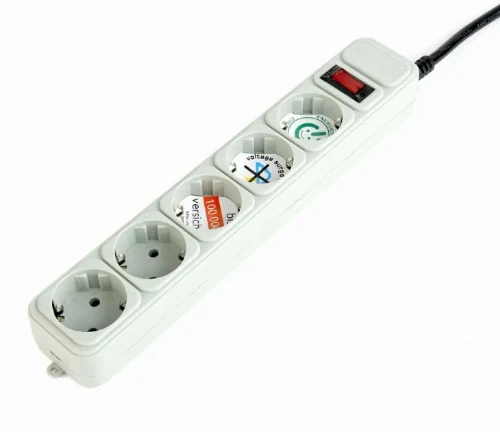 Gembird Surge Protector SPG3-B-10C, 5 Sockets, 3m, up to 250V AC, 16 A, safety class IP20, Grey