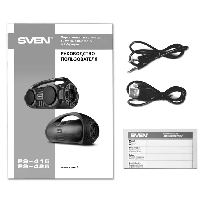 Boxa portabila SVEN PS-425 Black / 12W / Bluetooth / FM tuner / USB / microSD 9