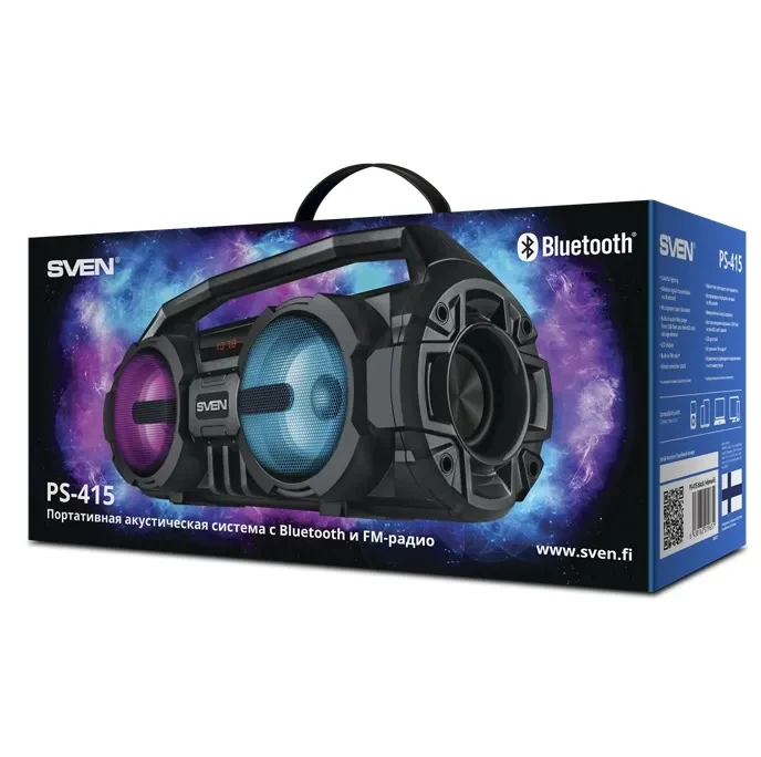 Boxa portabila SVEN PS-415 Black / 12W / Bluetooth / FM tuner / USB / microSD 10