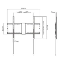 TV-Wall Mount for 37-80”- Gembird ”WM-80F-01”, Fixed, max. 70 kg, Distance TV to Wall: 29 mm, max. VESA 600 x 400, Black 2