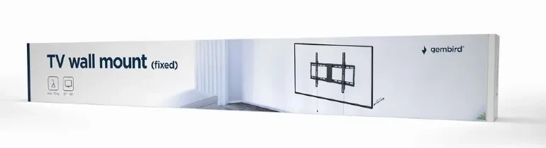 TV-Wall Mount for 37-80”- Gembird ”WM-80F-01”, Fixed, max. 70 kg, Distance TV to Wall: 29 mm, max. VESA 600 x 400, Black 3