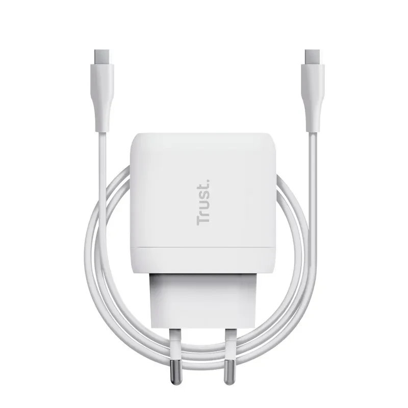 Trust Maxo 45W Universal USB-C Charger,  Charging technology USB-C, USB PD 3.0 + PPS, output (5, 9, 12, 15, 20V; max 3A), with included 2m USB-C cable, White 5
