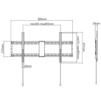 TV-Wall Mount for 43 -90”- Gembird ”WM-90F-01”, Fixed, max. 70 kg, Distance TV to Wall: 29 mm, max. VESA 800 x 400, Black 2