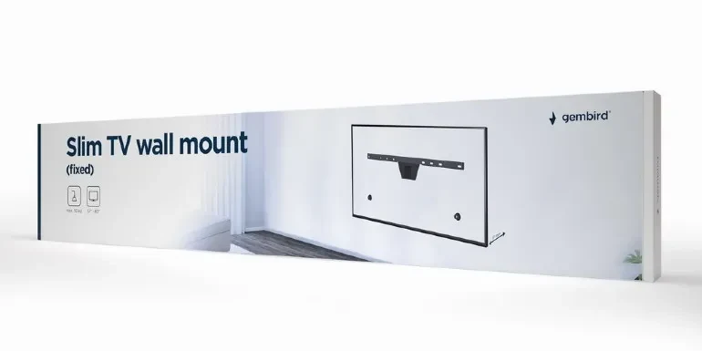 Slim TV-Wall Mount for 37-80”- Gembird ”WM-S80F-01”, Fixed, max. 50 kg, Distance TV to Wall: 17 mm, max. VESA 600 x 400, Black 3
