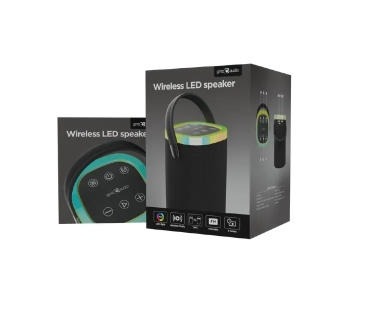 Boxa portabila Gembird SPK-BT-LED-06/ 10W / Bluetooth / microSD / USB / 1800 mAh 4