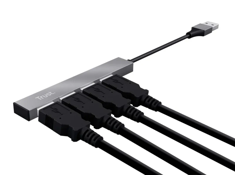 Mini USB HUB Trust  HALYX 4-PORT, silver 3