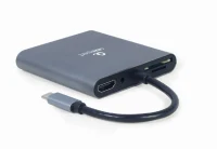 Adaptor Multiport Gembird A-CM-COMBO6-01/ USB-C/ USB-A/ 1xUSB-C/ HDMI/ VGA/ miniJack 3.5mm/ SD/ microSD 2