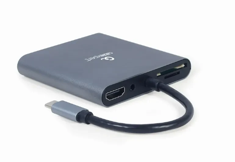Adaptor Multiport Gembird A-CM-COMBO6-01/ USB-C/ USB-A/ 1xUSB-C/ HDMI/ VGA/ miniJack 3.5mm/ SD/ microSD 2