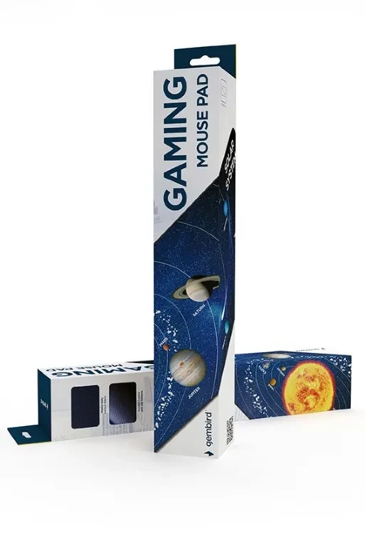 Gembird Mouse pad MP-SOLARSYSTEM-XL-01 COSMOS, Gaming, Extra wide pad surface size 350 x 900 mm, Material: natural rubber foam + fabric, Black 4