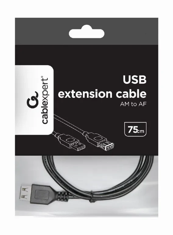 Cablu USB2.0 Cablexpert CC-USB2-AMAF-75CM/300-BK / 0.75 m / Black 4