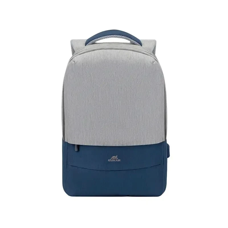 Laptop Backpack RivaCase Prater, 15.6", Polyester, Grey/Blue 4