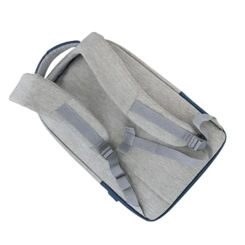 Laptop Backpack RivaCase Prater, 15.6", Polyester, Grey/Blue