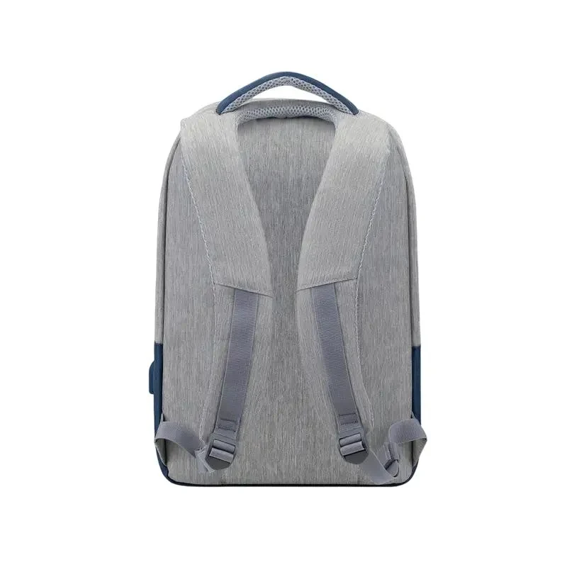 Laptop Backpack RivaCase Prater, 15.6", Polyester, Grey/Blue 11