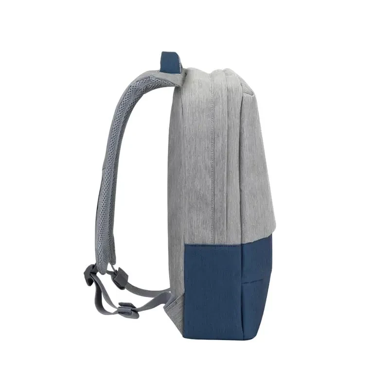 Laptop Backpack RivaCase Prater, 15.6", Polyester, Grey/Blue 2