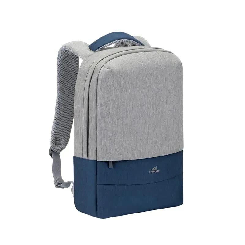 Laptop Backpack RivaCase Prater, 15.6", Polyester, Grey/Blue 3