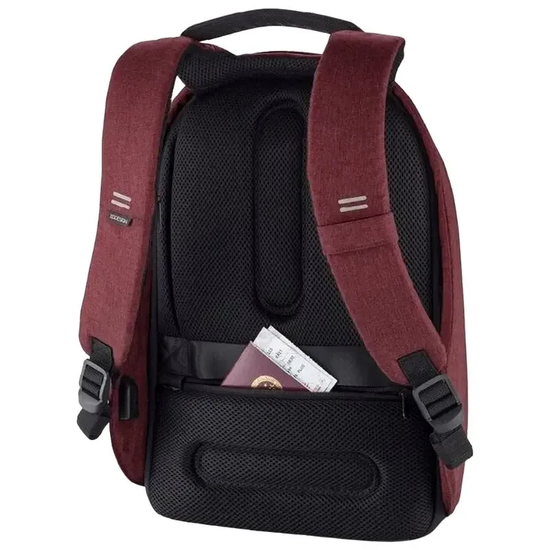 Laptop Backpack Bobby Hero Small, 13.3", PU Leather, Red 7