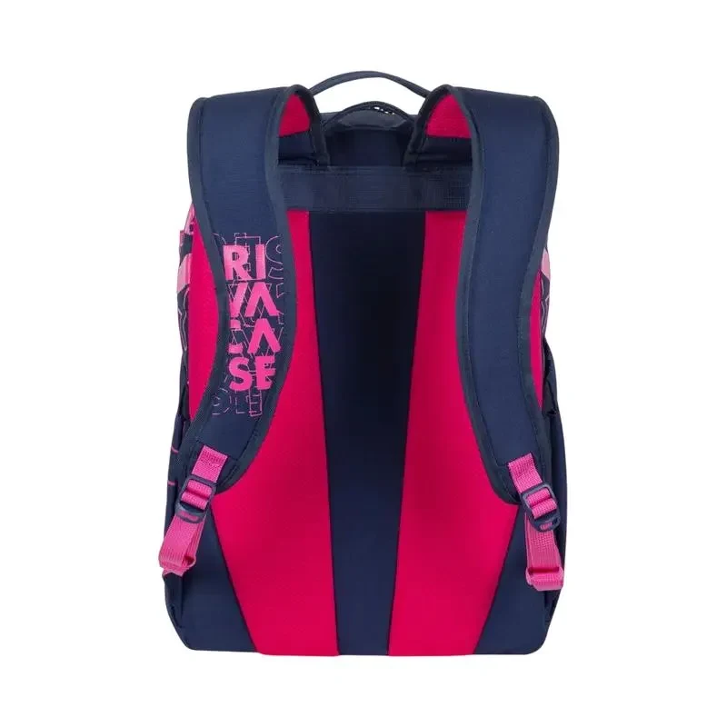 Everyday Backpack RivaCase Heide, 15.6", Polyester, Dark Blue/Pink 8