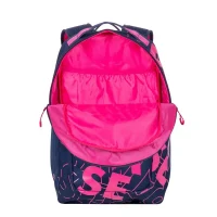 Everyday Backpack RivaCase Heide, 15.6", Polyester, Dark Blue/Pink 11