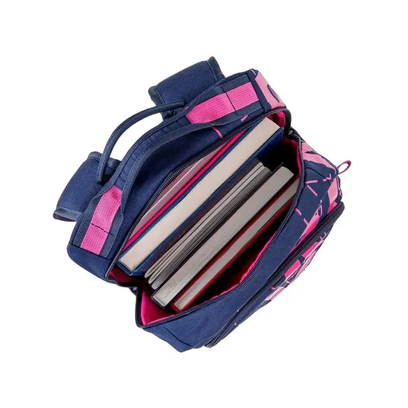 Everyday Backpack RivaCase Heide, 15.6", Polyester, Dark Blue/Pink 12