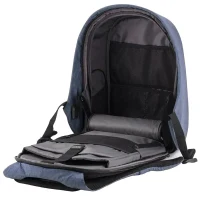 Laptop Backpack Bobby Hero Small, 13.3", PU Leather, Blue 6
