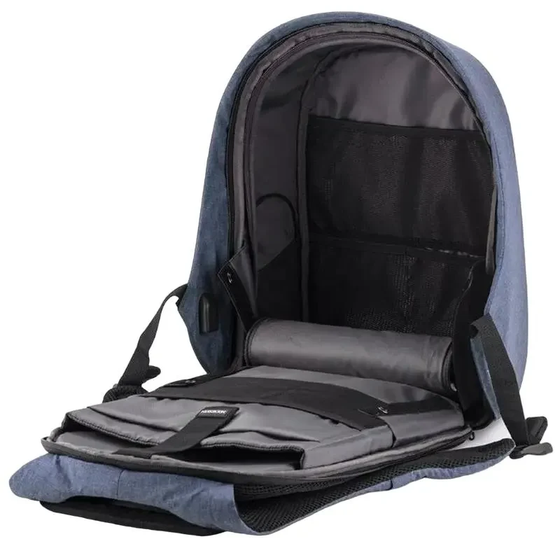 Laptop Backpack Bobby Hero Small, 13.3", PU Leather, Blue 6
