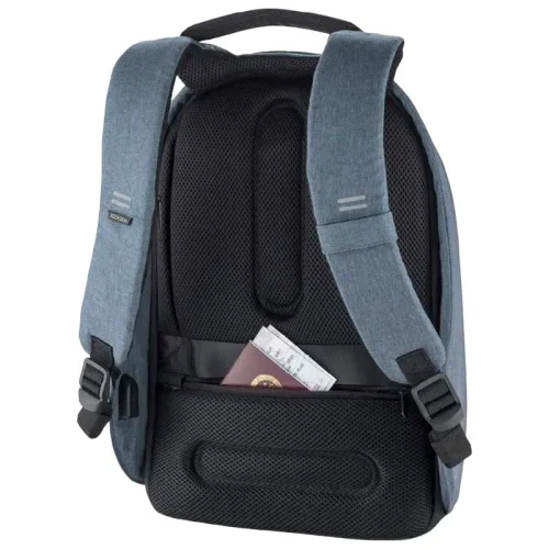 Laptop Backpack Bobby Hero Small, 13.3", PU Leather, Blue