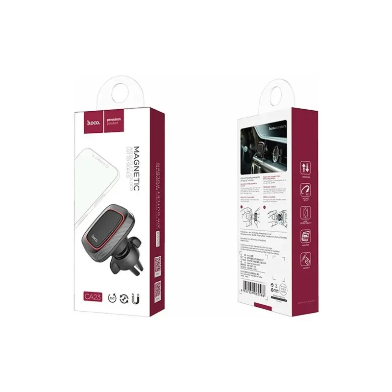 Suport auto HOCO CA23 Lotto series, Magnetic air outlet holder, Black 2