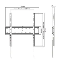 TV-Wall Mount for 32-55”- Gembird ”WM-55F-02”, Fixed, max. 40 kg, Distance TV to Wall: 25 mm, max. VESA 400 x 400, Black 2