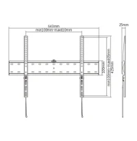 TV-Wall Mount for 37-70”- Gembird ”WM-70F-01”, Fixed, max. 40 kg, Distance TV to Wall: 25 mm, max. VESA 600 x 400, Black 2