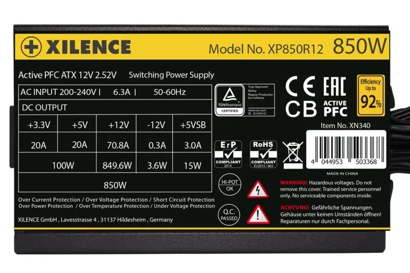 Bloc de alimentare 850W XILENCE ”Gaming Gold Series” XP850R12 (XN340) 5