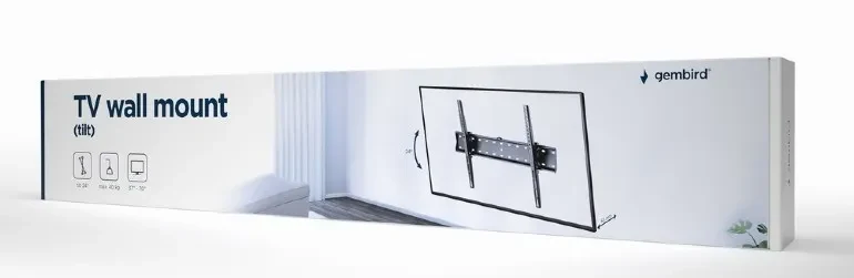 TV-Wall Mount for 37-70”- Gembird ”WM-70T-02”, Tilt, max. 40 kg, Tilting angle up to 24°, Distance TV to Wall: 53 mm, max. VESA 600 x 400, Black 3