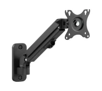 Monitor wall mount arm for 1 monitor up to 27”  Gembird MA-WA1-01, Adjustable wall display mounting arm (rotate, tilt, swivel),  VESA 75/100, up to 9 kg, black