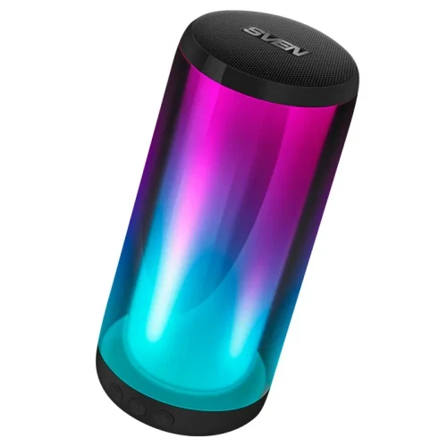 Boxe portabile Bluetooth SVEN PS-260 / 10W RMS / TWS / RGB 12 lighting modes with Night Light / FM tuner / USB & microSD / Black