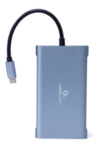 Adaptor Multiport Gembird A-CM-COMBO7-01/ USB-C/ 3xUSB-A/ 1xUSB-C (PD 100W)/ HDMI/ VGA/ miniJack 3.5mm/ SD/ microSD 2