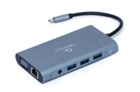 Adaptor Multiport Gembird A-CM-COMBO7-01/ USB-C/ 3xUSB-A/ 1xUSB-C (PD 100W)/ HDMI/ VGA/ miniJack 3.5mm/ SD/ microSD 3