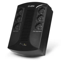 SVEN UP-L1000E, Line-interactive UPS with AVR, 1000VA /510W, 6 x Schuko outlets (3 backed up, all 6 surge protected), LED status indication,Black