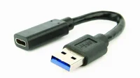 Adapter USB3.1-Type-C - Gembird  A-USB3-AMCF-01, USB 3.1 to Type-C female adapter cable, 10 cm, Black