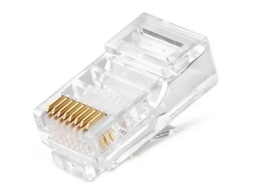 RJ45 Modular Plug PLUG3UP6, modular plug 6u” gold plated, 100 pcs/bag